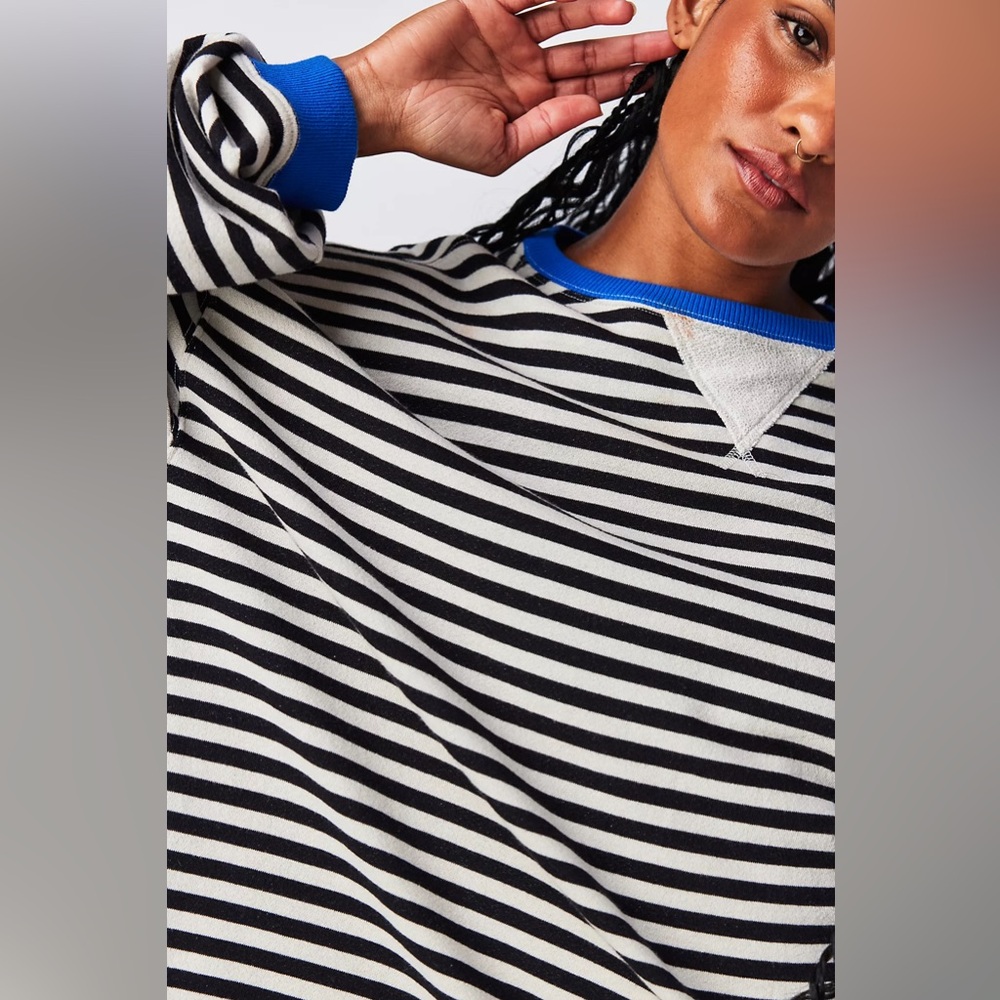 We The Free - Classic Striped Oversized Crewneck